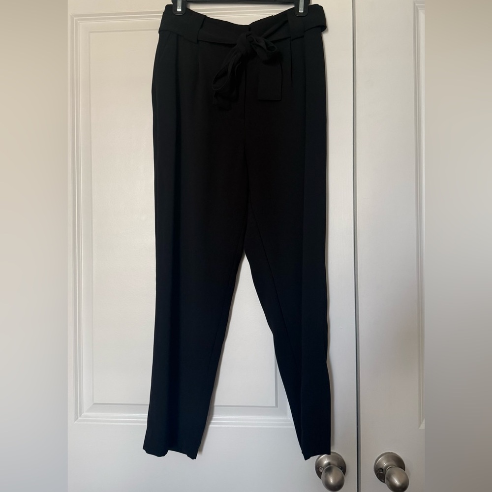 H&M Black Tie-Waist Skinny Trousers